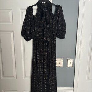 nwt Shoshanna Black and gold maxi dress